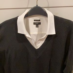 Ballinger Gold Black V Neck Sweater-Tunic Length